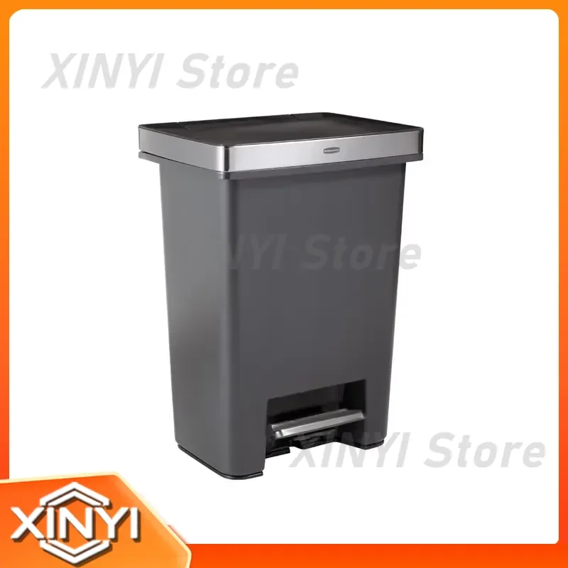 for Premier High-Capacity Step-On Trash Can 19 Gallon Single Dual Stream Recycling Bin Charcoal Stainless Steel Kitchen Trash