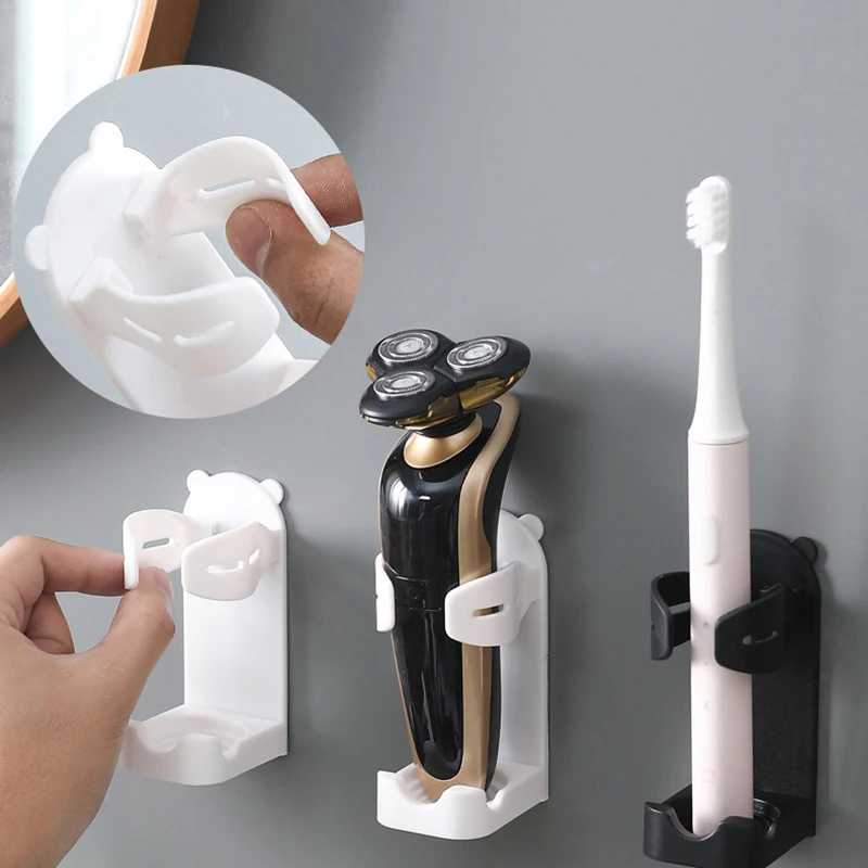 1Pc Shaver Rack Electric Toothbrush Holder Bathroom Men Razor Beauty Equipment Storage Holder Self-Adhesive Hook