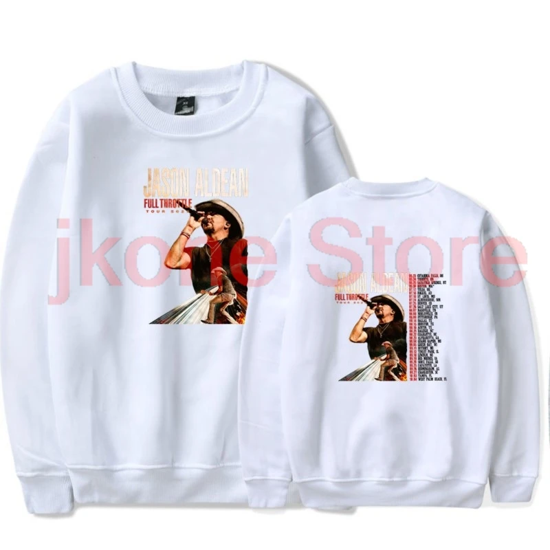 Jason Aldean Full Throttle Tour 2025 Merch Crewneck Sweatshirts Winter For Women/Men Long Sleeve Sweatshirts Streetwear