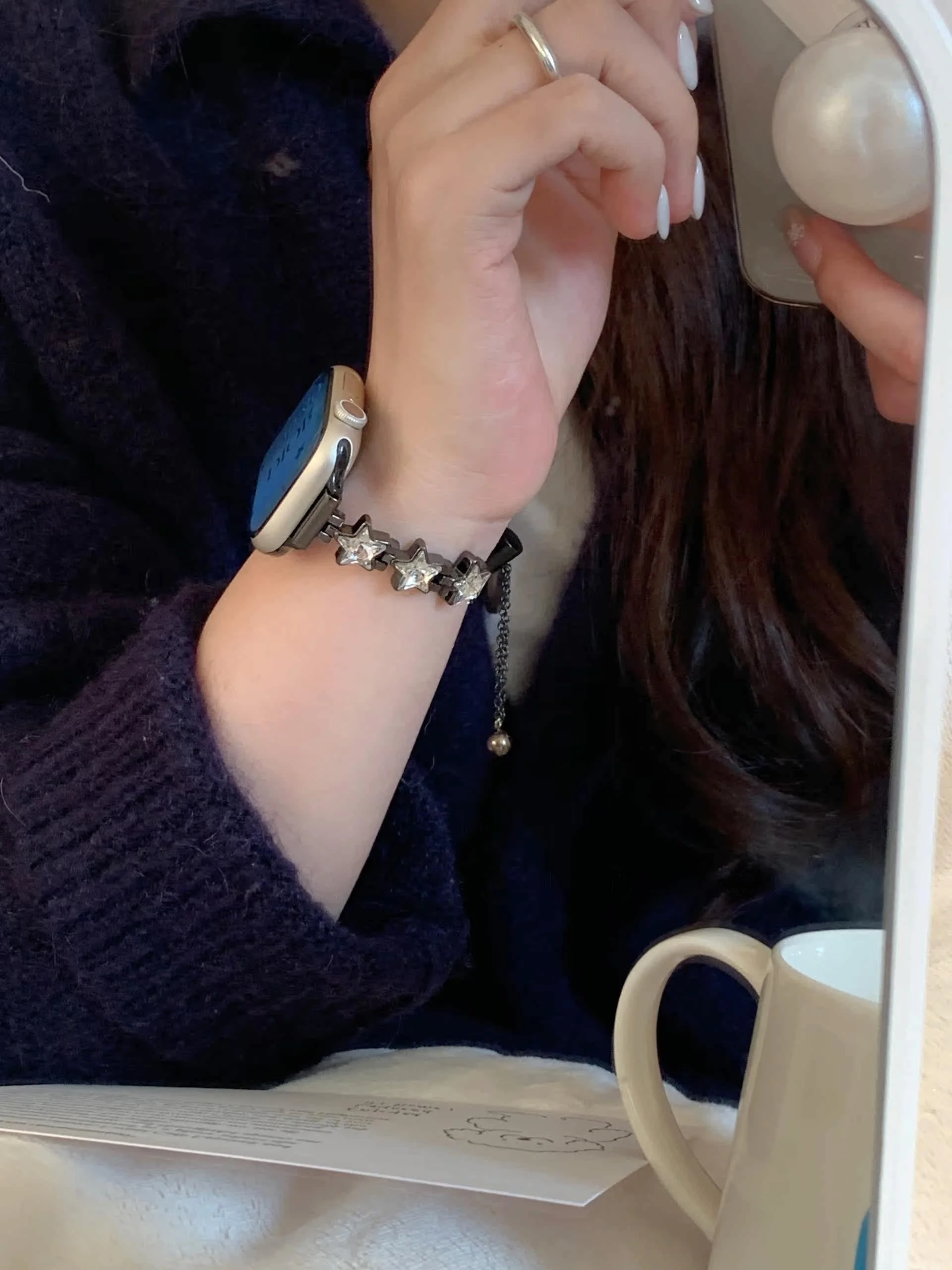 

Star metal compatible iWatch strap 38mm 40mm 41mm 42mm 44mm 45mm 49mm fashionable strap