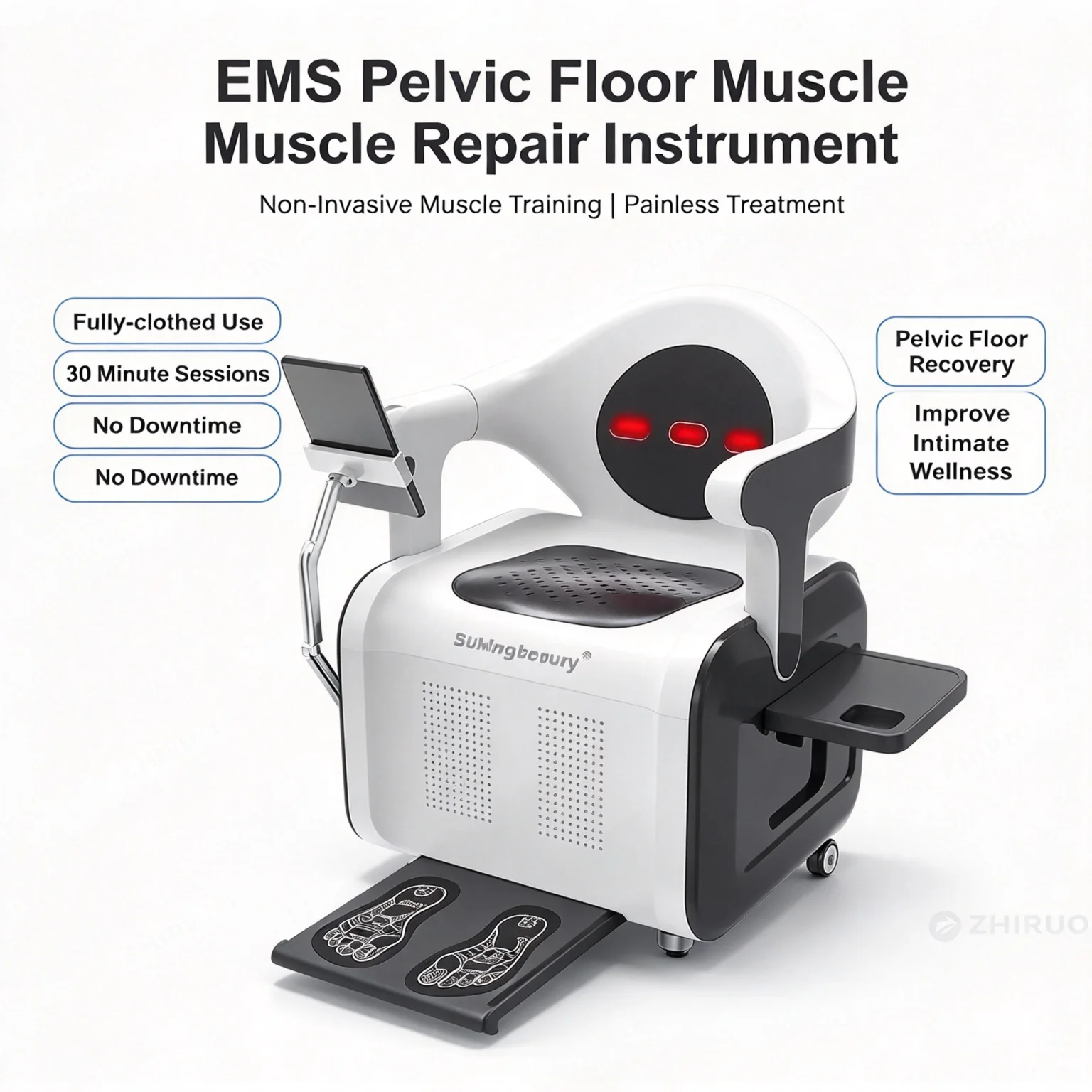 2026 3 in 1 Ems Physiotherapy Clinic Pelvic Training Floor Muscle Repair Ems Chair Pelvic Floor Foot Massage Back Massage Ems