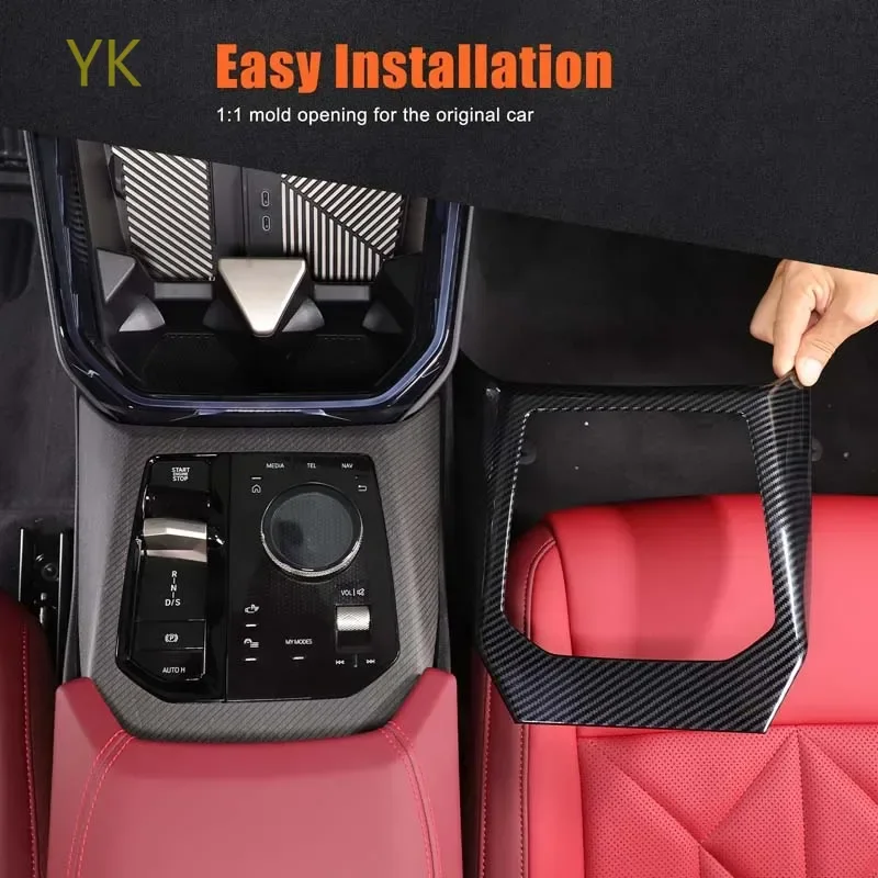 

Для BMW X3 G45 2025-26 ABS углеродное волокно, центральная консоль автомобиля, панель переключения передач, рамка, накладка, аксессуары для интерьера автомобиля