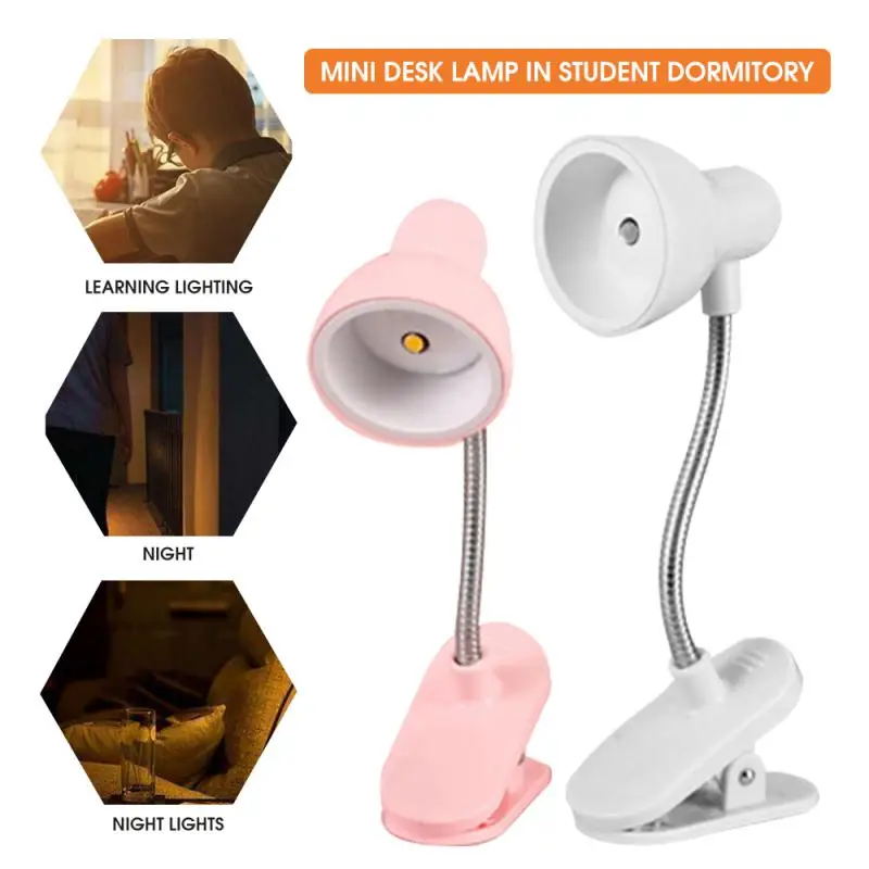 1Pcs Portable Eye-Friendly Reading Lamp - Warm & Bright Clip-O n Light with Long-lasting Battery for Books and Desks