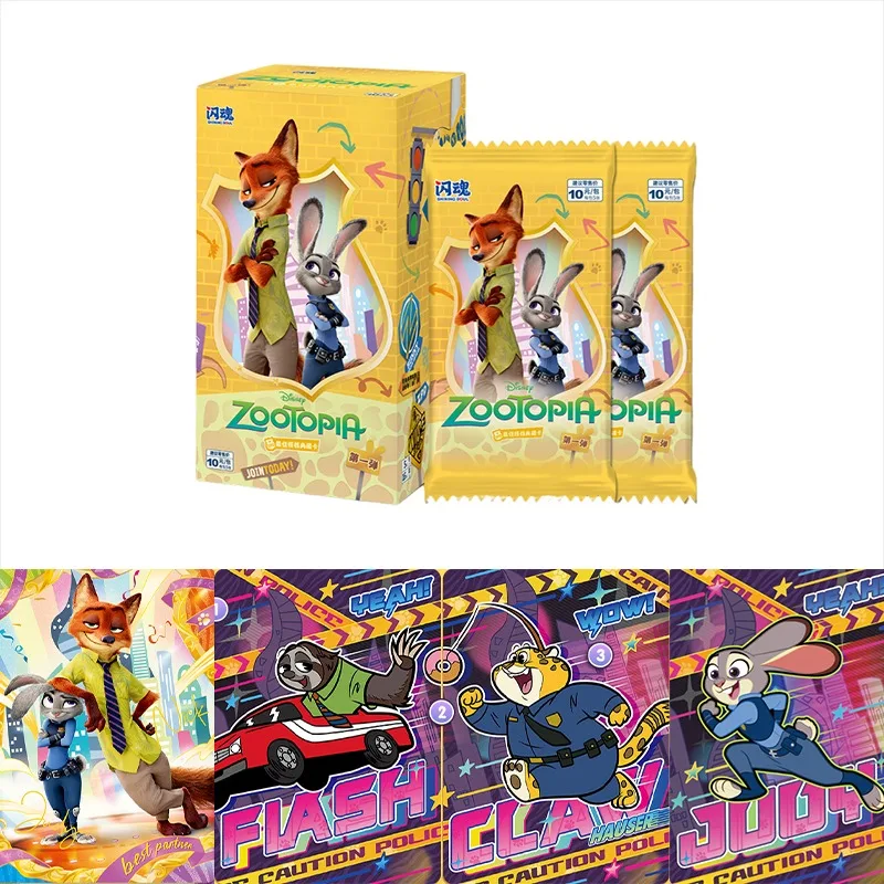 Shining SOUL-tarjetas auténticas de Disney Zootopia, el mejor socio, edición coleccionable, primera serie, tarjeta Flash, periférico de animé, regalos, Juguetes