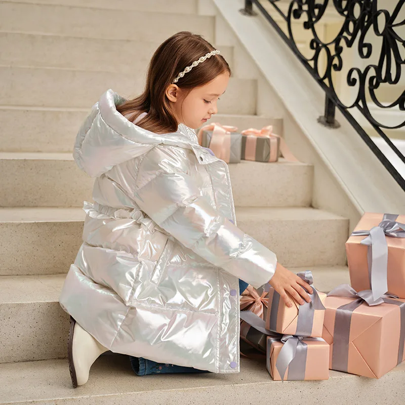 ديف بيلا الفتيات رشاقته أسفل سترة سترة الأطفال شتاء دافئ مقنعين أسفل معاطف مقاوم للماء في الهواء الطلق أبلى الملابس DK4243156 #3