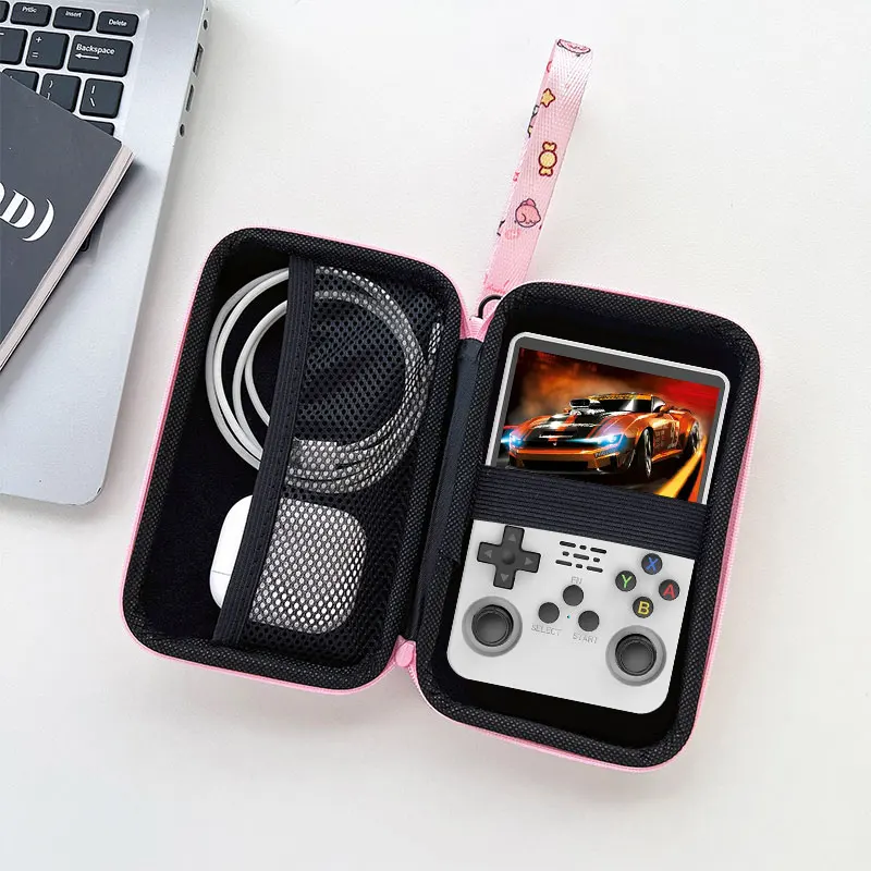 Lanyards Storage Bag Case For R36S R36H RG35XX H R36 Ultra K36 Video Game Console Handbag Pouch Protective Cover Box Accessories