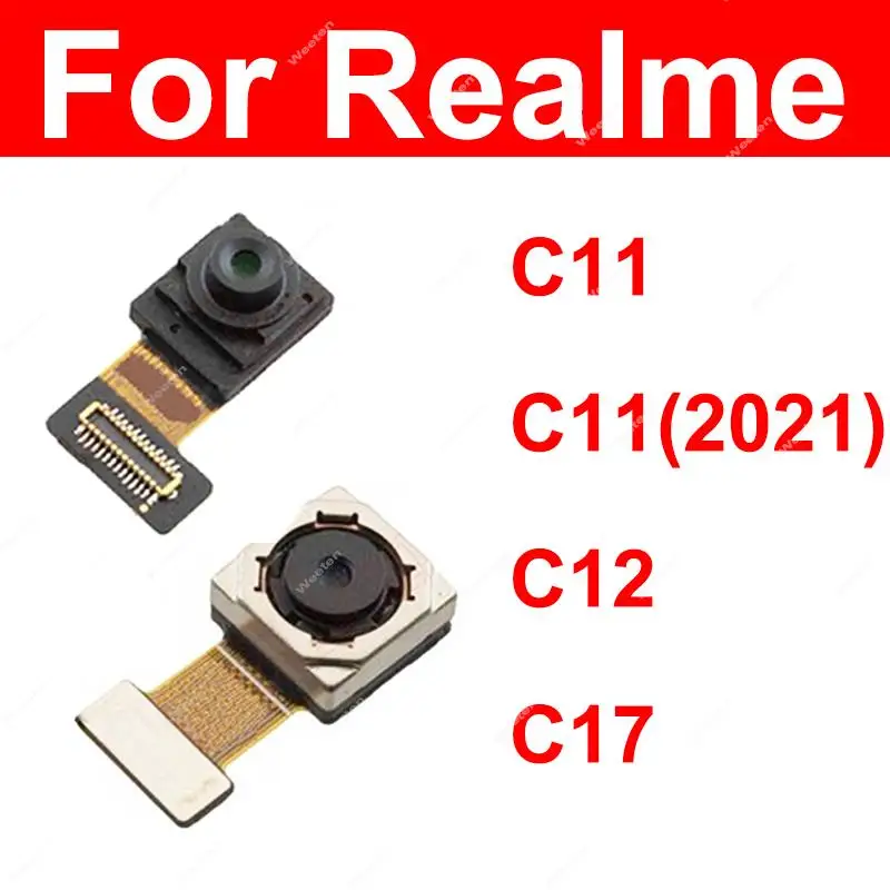 Front Rear Main Camera For Realme C11 C12 C17 C11 2021 Primary Back Front Selfie Facing Camera Module Flex Cable Replacement