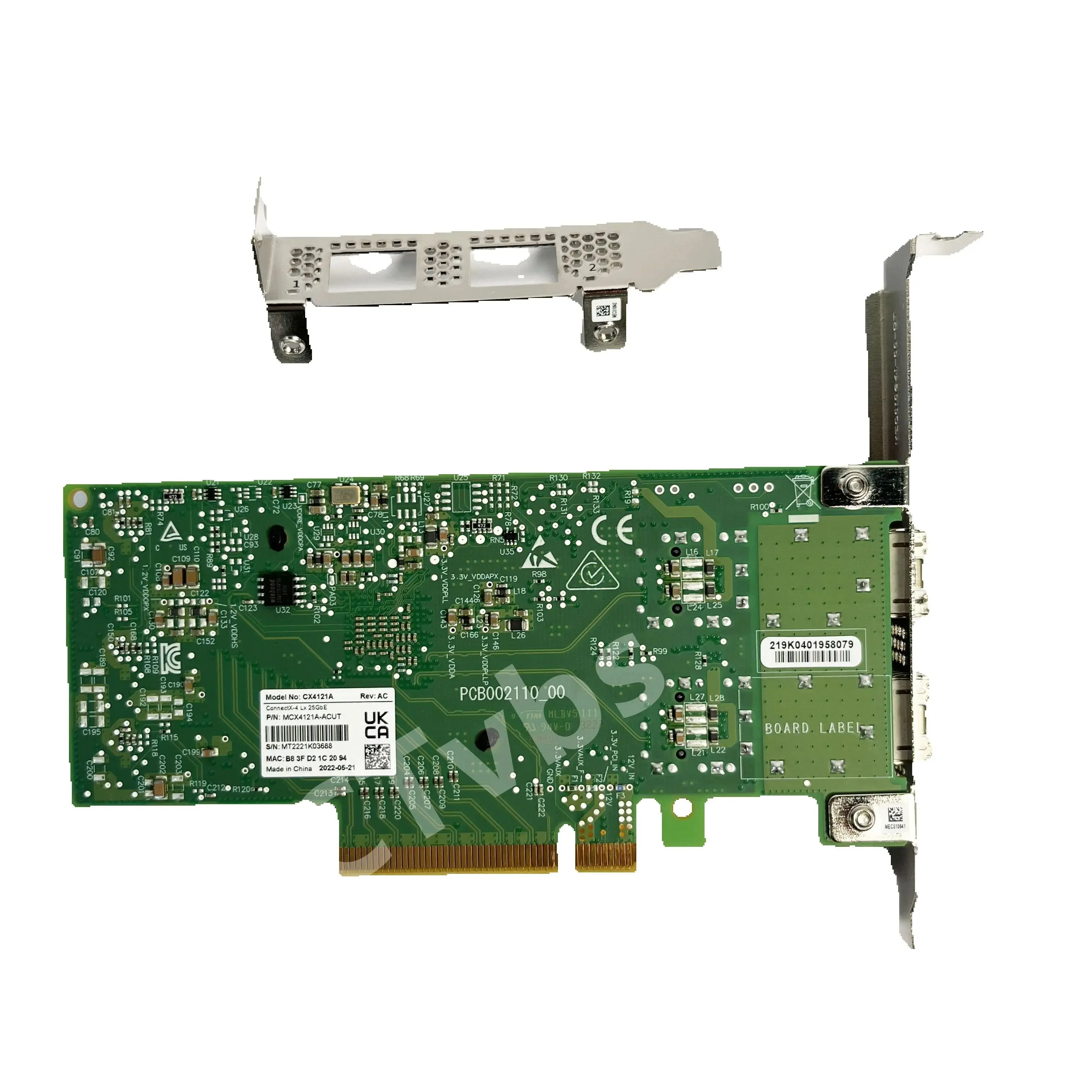 Mellanox MCX4121A-ACUT 25GbE PCIe 네트워크 카드 SFP28 포트