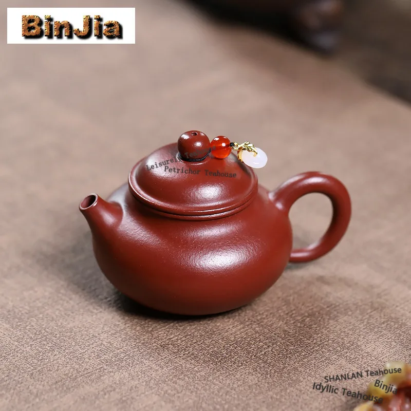 

120ml Aesthetic Yixing Purple Clay Teapots Handmade Small Capacity Pot Raw Ore Zhu Mud Kettle Zisha Tea Set Cha Accessories Gift