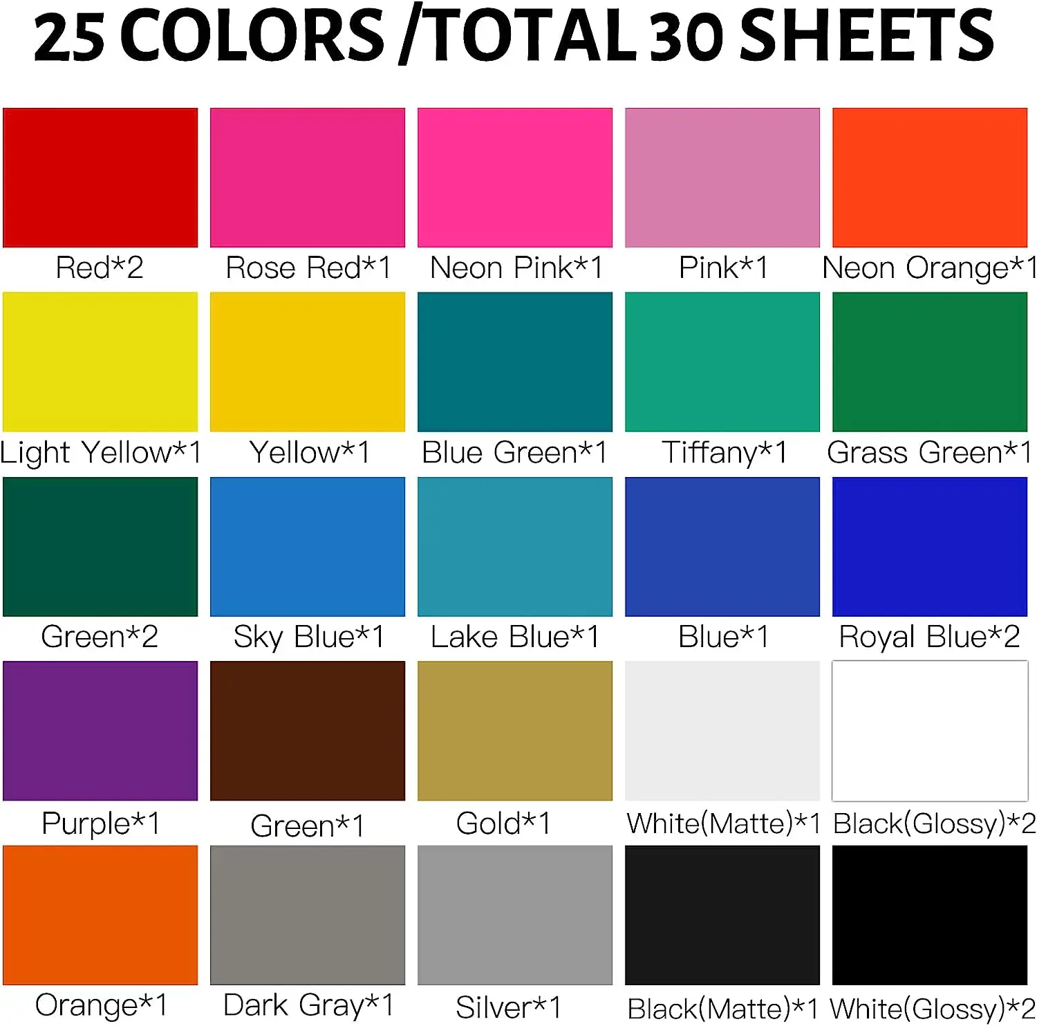 HTVRONT 30pcs Permanent Adhesive Vinyl Paper Sheets Multi Color Sticker Paper for Craft DIY Cup Glass Phone Case Gift