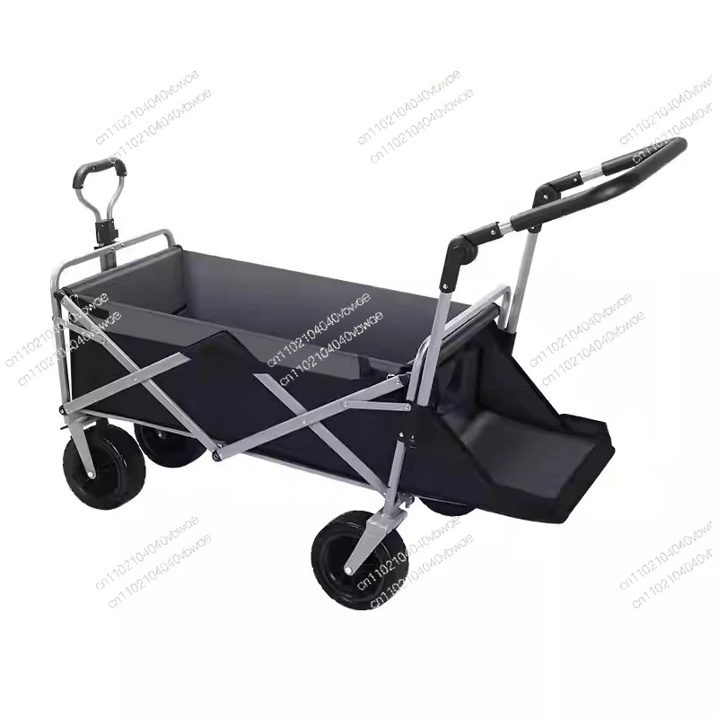 Suitable for camping cart folding camping trolley cart four-wheel stall camping cart beach shopping children trolley lengthened