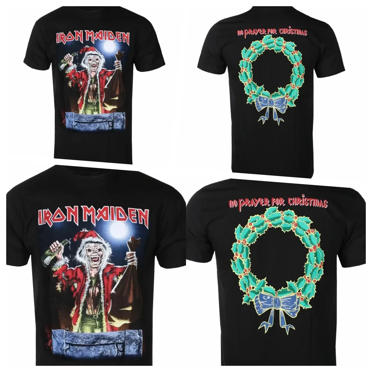 

I-Iron Maiden No Prayer for Christmas T-Shirt Men Women Short Sleeve Cotton Tees Retro Hip Hop Men T-Shirt Brand Tops Streetwear