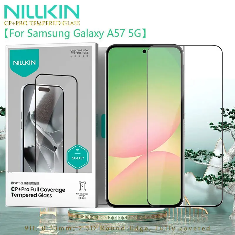 For Samsung Galaxy A57 NILLKIN Anti-Glare Anti-Fingerprint Oleophobic Coating Ultra-Thin 0.33mm 2.5D Curved Edge Tempered Glass