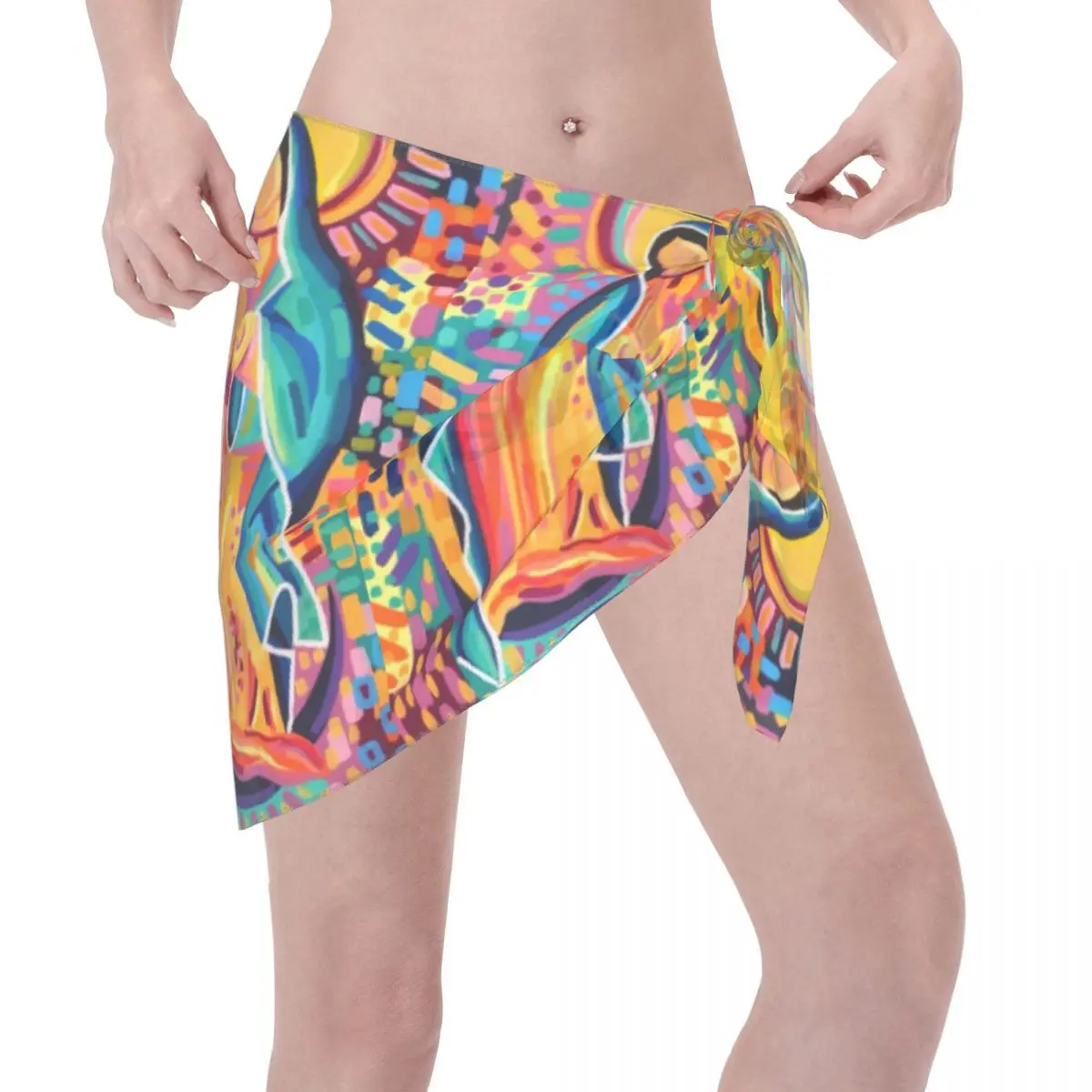 Sarongs courts personnalisés pour femmes, enveloppe de plage, imprimé vierge marie en 3D, pour maillots de bain, robes portefeuille pour Bikini, Cover-up pour maillot de bain