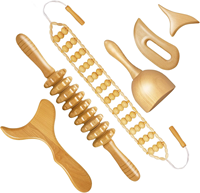 6Pcs Wood Therapy Massage Tools for Body Shaping, Multi-Functional Body Roller for Anti-Cellulite and Sore Muscle, Wooden Massag