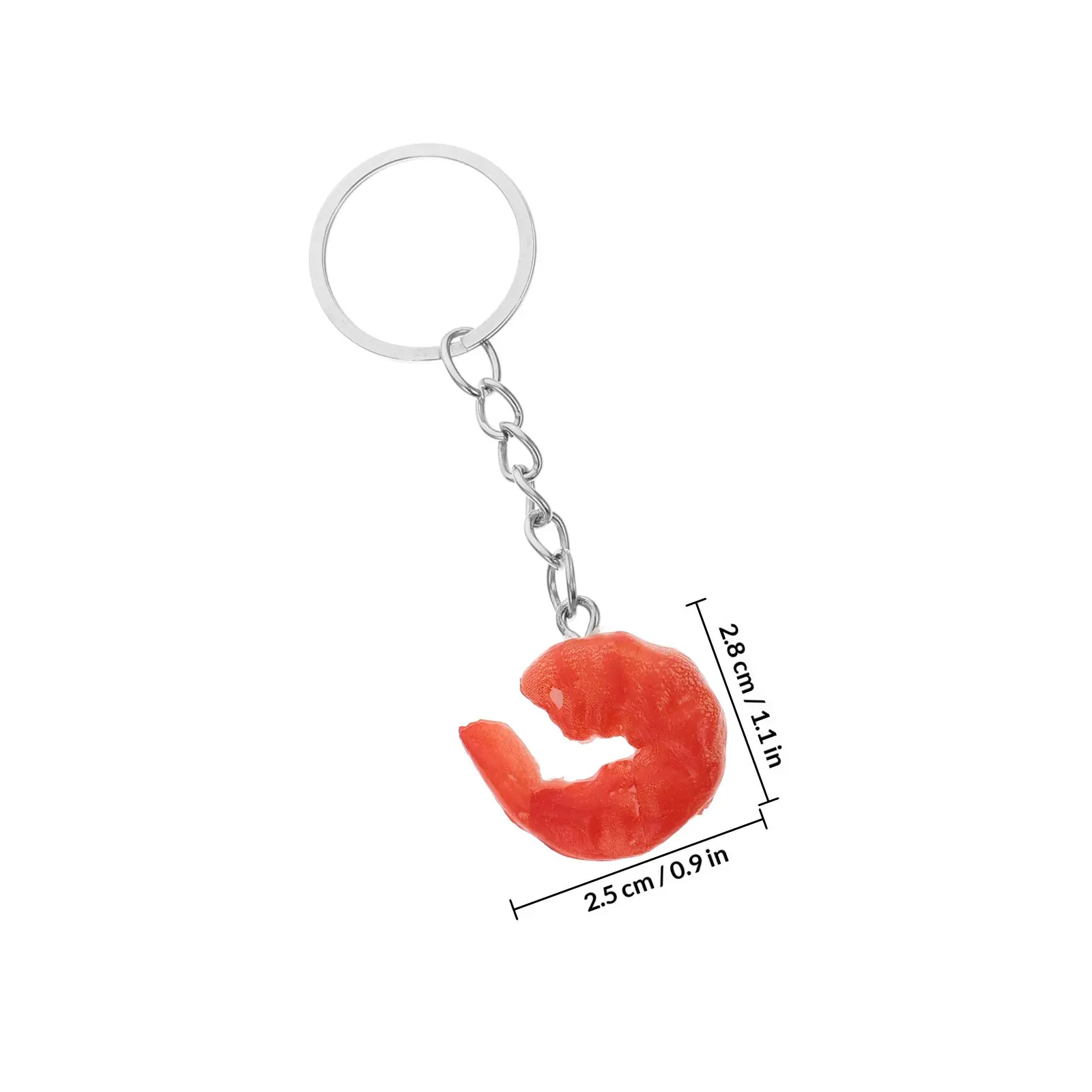 5Pcs Realistic Shrimp Keychain Set Lifelike Mini Food Charm for Handbag Purse Car Keys DIY Craft Decoration Sushi Ramen Theme