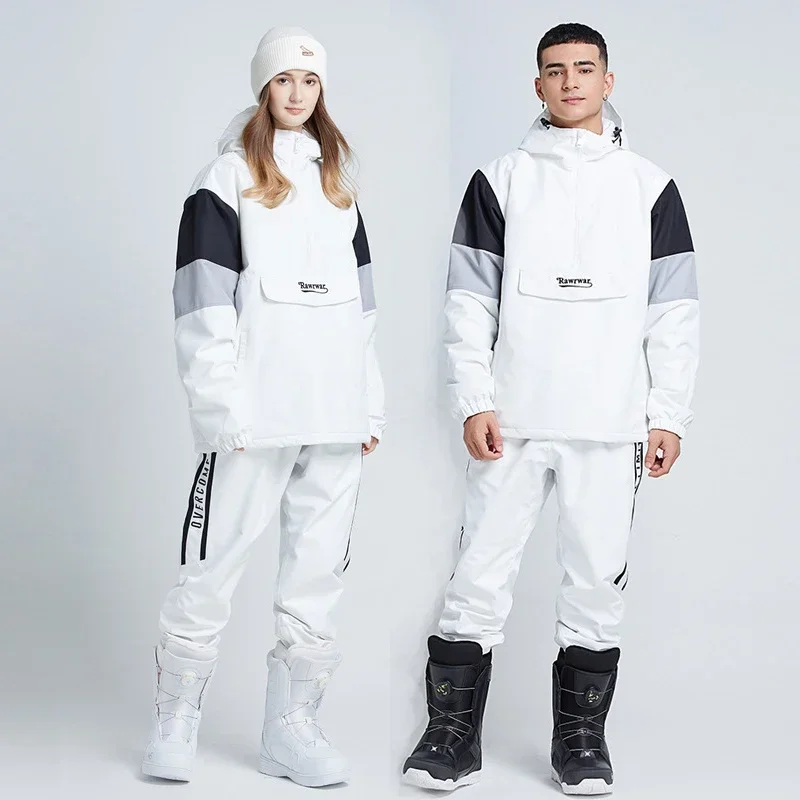 Conjunto de esquí para hombre y mujer, traje Cálido impermeable a prueba de viento, chaqueta de Snowboard, pantalones, ropa de nieve para exteriores, novedad