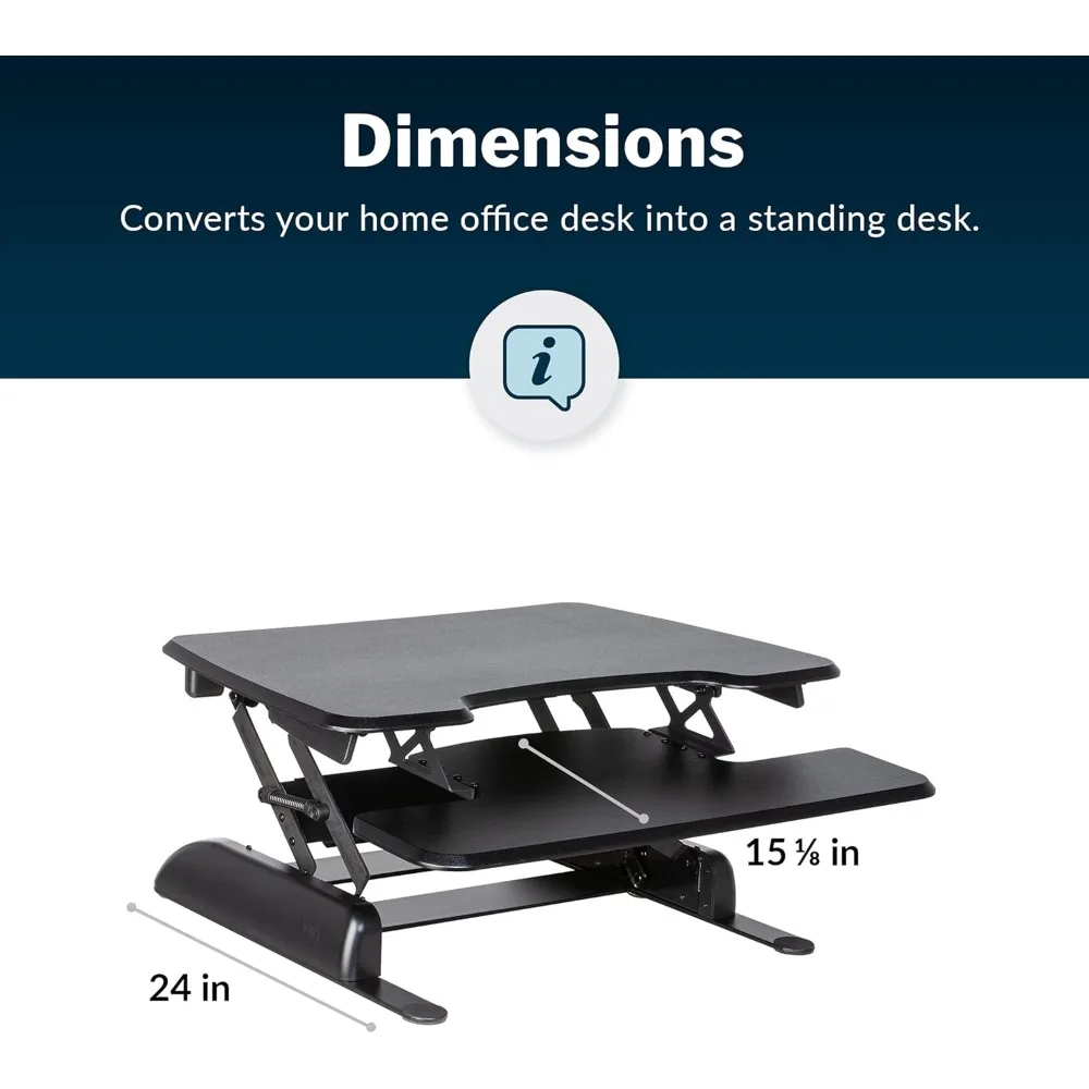 Essential 30 - Two-Tier Standing Desk Converter for Home Office - Adjustable Sit Stand Desk with 11 Height Settings - Standing