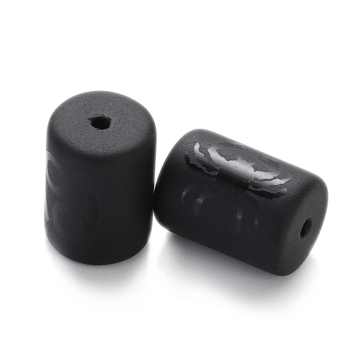 12 كوكبة الخرز الحجر الطبيعي السحر ماتي الأسود الجزع اسطوانة الخرز DIY بها بنفسك صنع المجوهرات النتائج أساور الرقبة #5