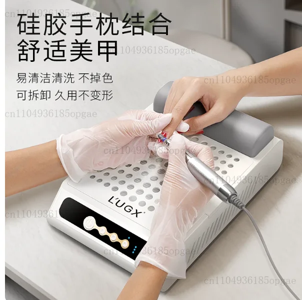 Ultra-Quiet Brushless Turbine Nail Dust Collector, Rechargeable Strong Suction Vacuum Cleaner for Salon Manicure/Pedicure Tools