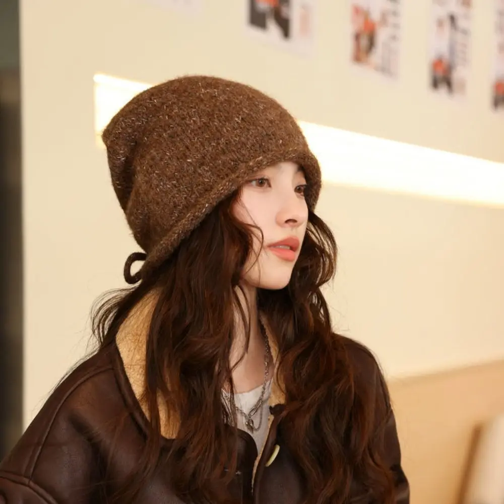 

Personality Elastic Knitted Stacked Hat Hip-hop Korean Style Y2K Pullover Cap Dome Soft Brimless Beanie Cap Autumn/Winter