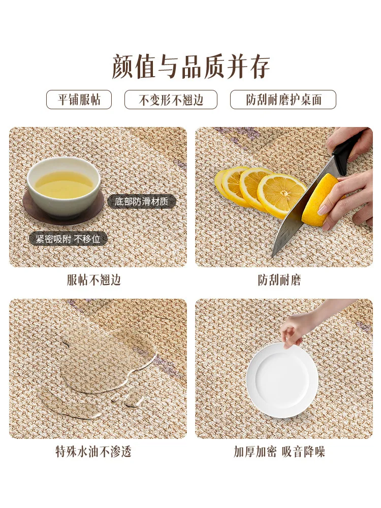 Waterproof Oil-proof Heat Insulation Leather Mat Stain Resnt Protection Pad for Dining Coffee Desk Countertop