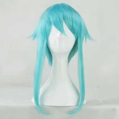 Peruca Cosplay reta verde, cabelo sintético, perucas traje, comprimento médio, resistente ao calor