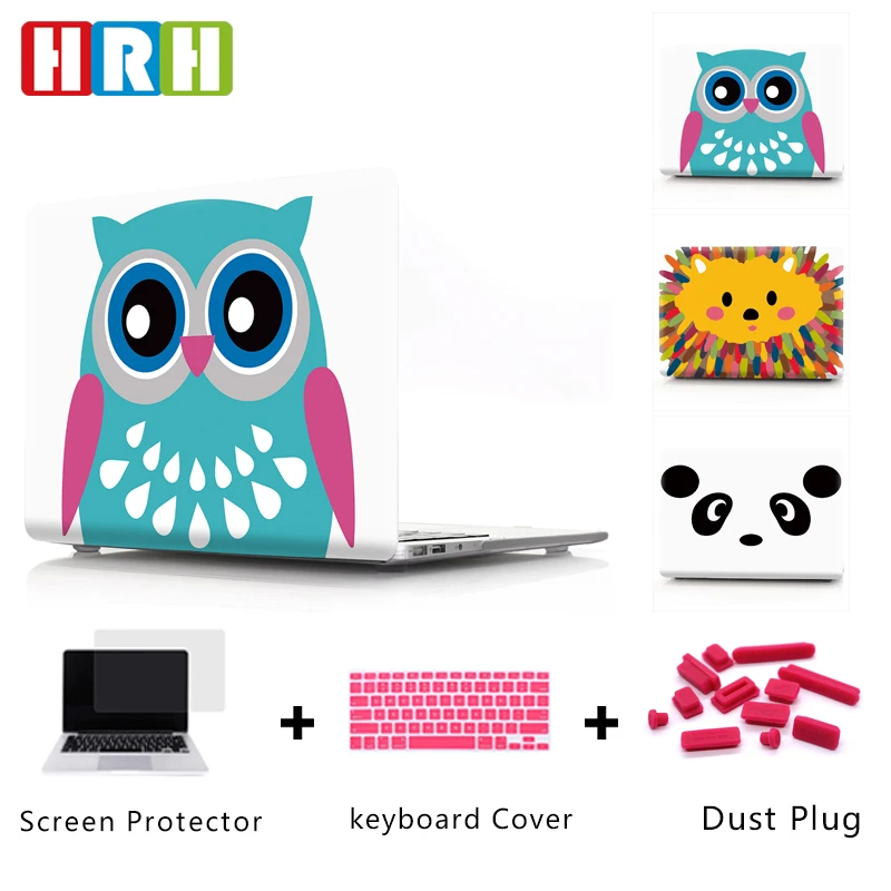 

HRH Panda Owl Laptop Body Shell Protective Hard Case Cover for Mac Pro Retina 13 12 Air 11 A2141 A2159 A1706 A1707 A2289 A2251