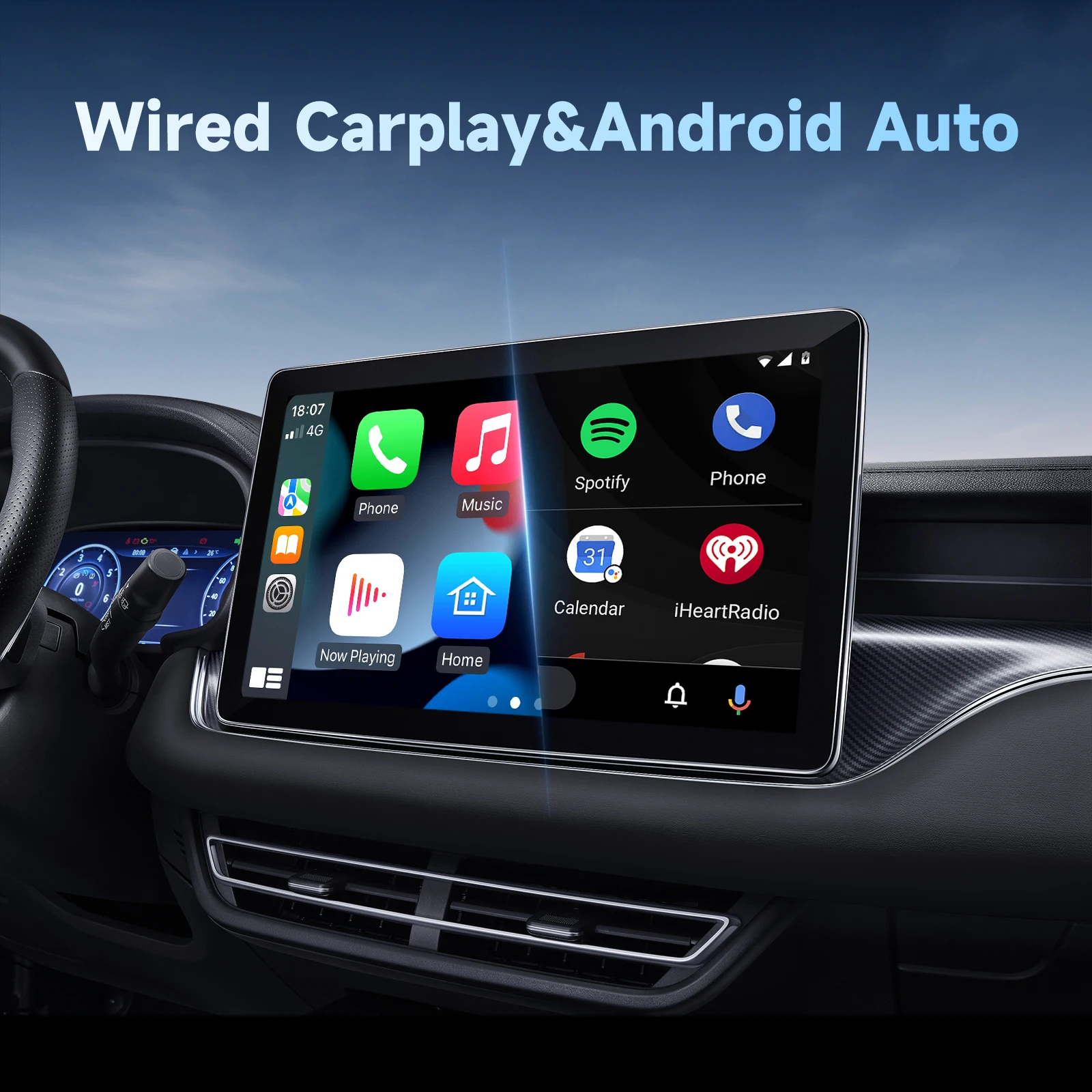 Беспроводной адаптер Carplay для Android iPhone Auto 2 в 1, проводный к беспроводному разъему AI Box USB для Volvo Benz Mg Kia Chery VW