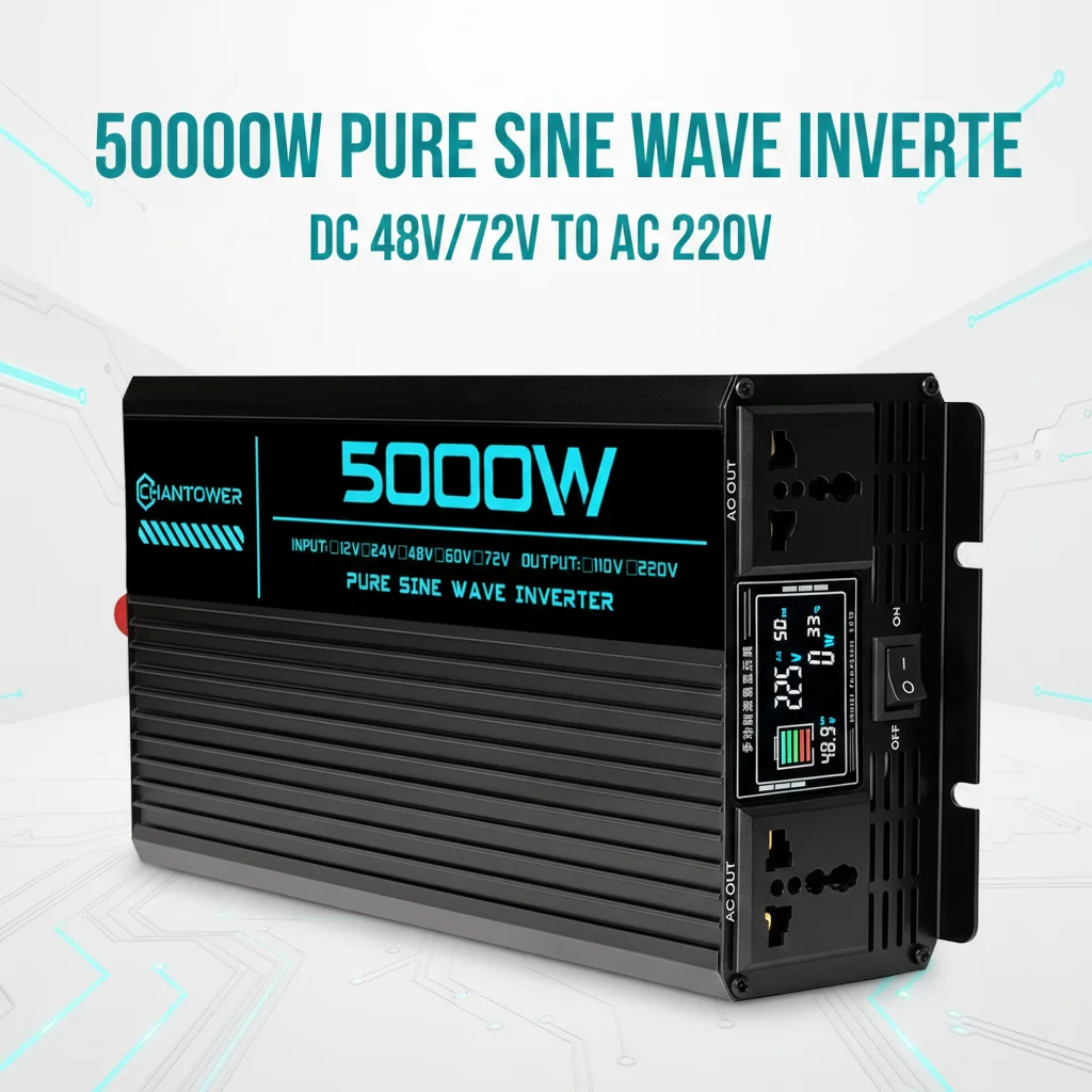 Pure Sine Wave Inverter DC 48V/72V To AC 220V 1000W/1600W/3000W/4000W/5000W/6000W Power Converter Charger Car Solar Inverter