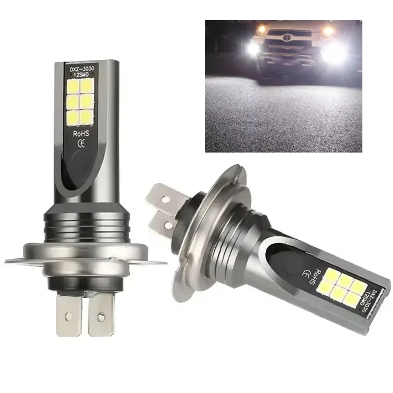 H7 Led Light Bulb Kit Car Fog Light Bulbs 55w Super-Bright 6000k White Led Lights For Vehicles High Power Auto Headlight LED DRL