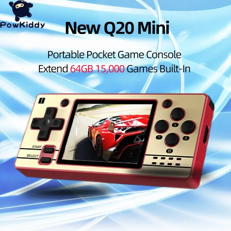 

POWKIDDY Q20 Mini 2.4Inch IPS Screen Handheld Retro Game Console 64GB 15,000 Games Built-in Open Source Pocket Mini Game Console