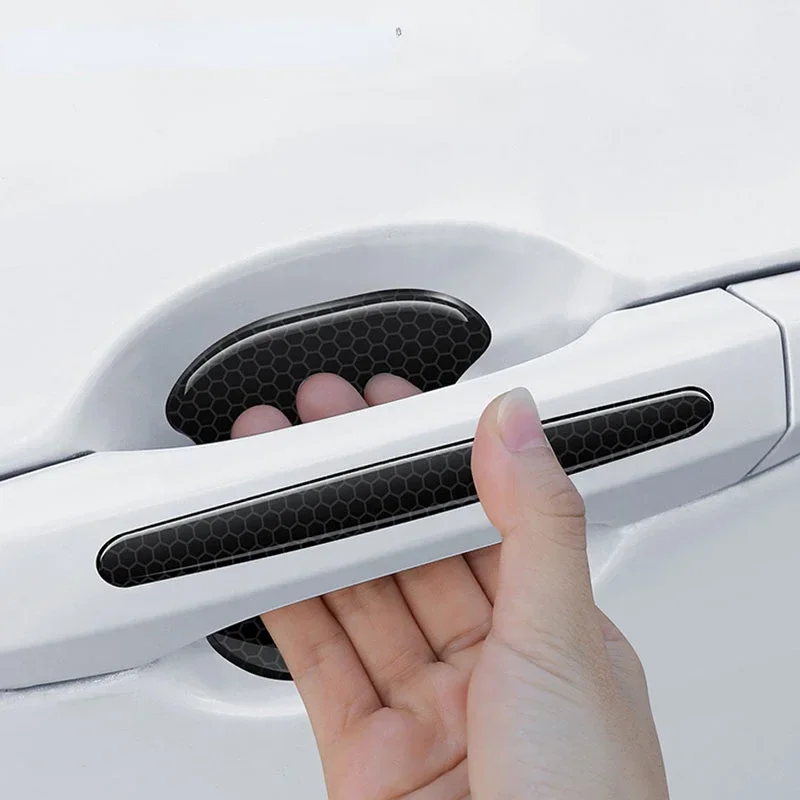 4/8p Automobile door handle cover protection vinyl film protection sticker resin scratch protection strip auto parts accessories