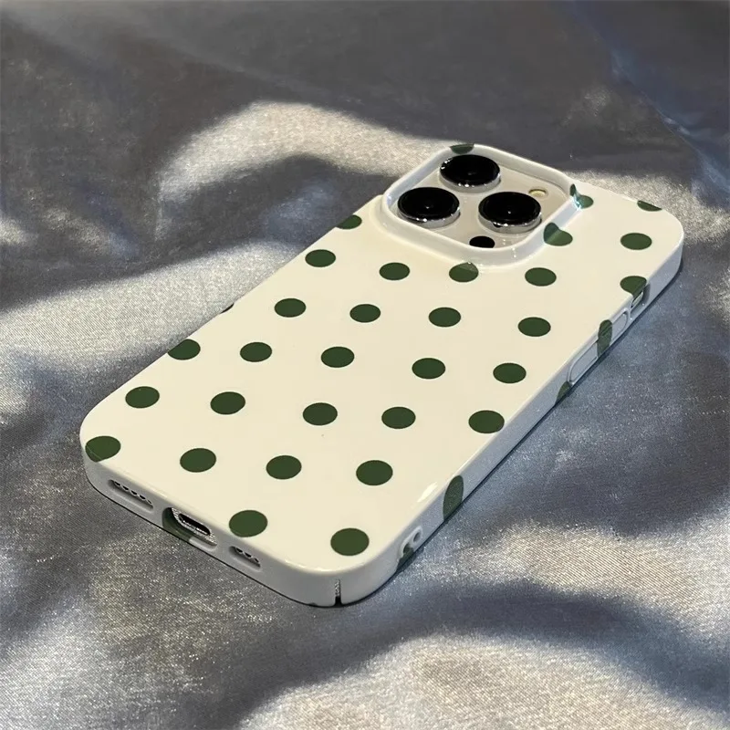 Simple Blue and White Dots Case for IPHONE 15PRO MAX 14 13 PRO 13 PRO MAX 15 15PLUS 15PRO Case Acrylic Hard Mobile Phone Cases