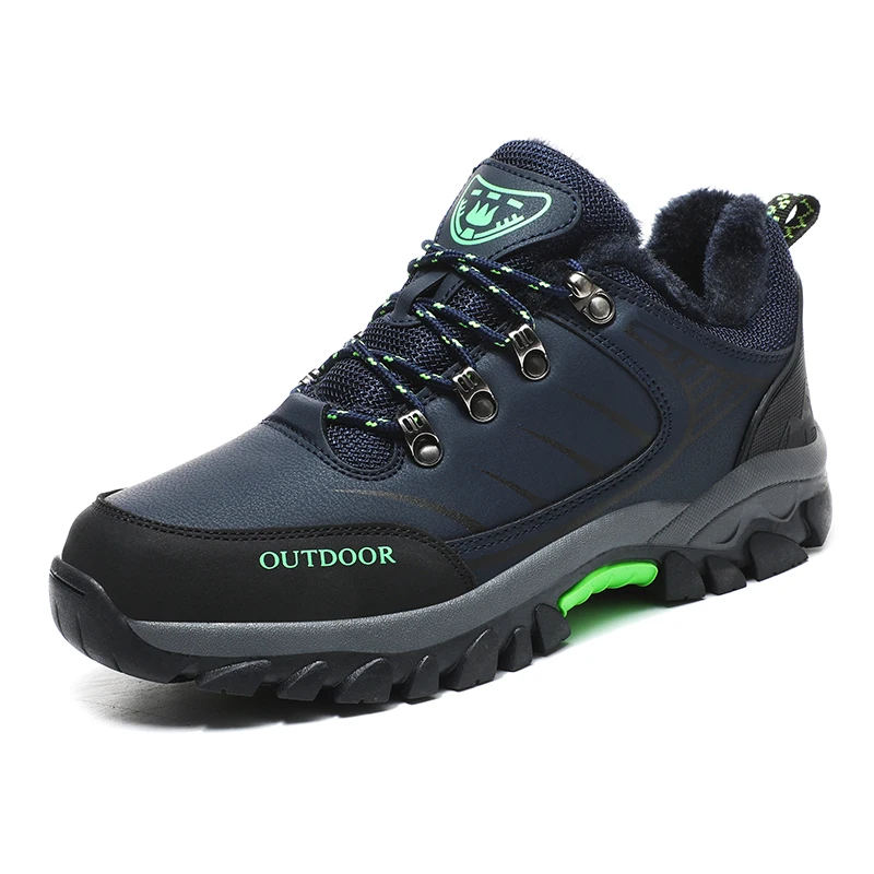 

Outdoor Hiking Shoes Men Lace-up Anti-slip Short Plush Low-top Shoes Men Shock-absorbing Breathable Casual Sports Shoes Men