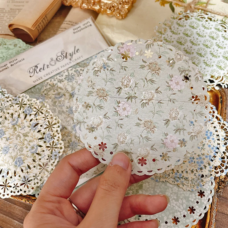 Panalisacraft Vintage Style Lace Doily Decorate paper pieces Scrapbooking paper pack handmade craft paper Background pad card