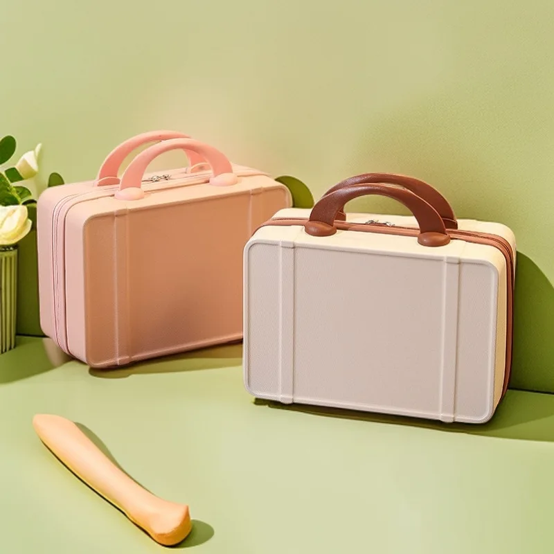 14 Inch Mini Handheld Makeup Suitcase Lightweight Password Storage Box Gift Small Travel Carry‑on Case