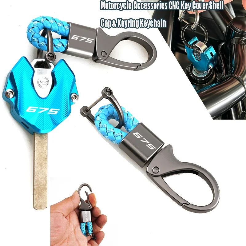 Motorcycle-Accessories-Aluminum-Key-Cover-Shell-Cap-Keyring-Keychain-For-CFMOTO-675NK-675SR-675SR-R-675SS-CF-675-NK-SR-SR-R-SS