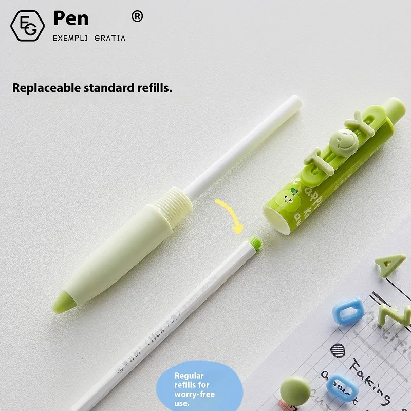 

Kawaii 0,5 мм гелевые ручки с двойными бусинами, набор из 3 предметов, гладкое письмо через милый красочный буквенный узор, школьные канцелярские принадлежности «сделай сам»