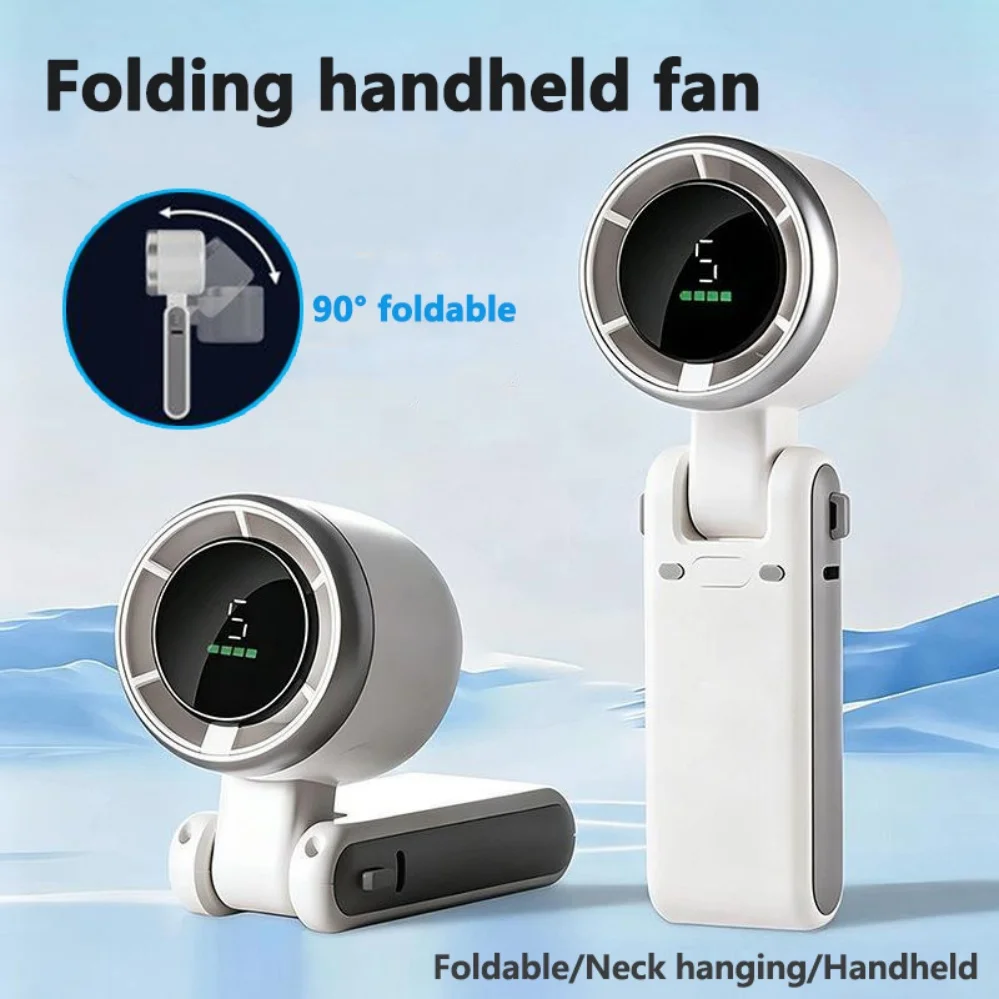 Portable Mini Fan Foldable/Neck hanging/Handheld Type-C Rechargeable Fans For Home Outdoor Office Summer Cooling With Lanyard