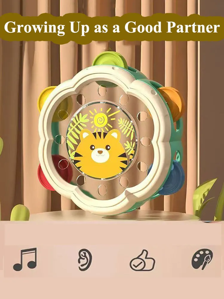 2 サイズベビー楽器ドラムモンテッソーリおもちゃ 6 12 ヶ月ガラガラ幼児のためのインタラクティブ音楽教育子供のおもちゃ