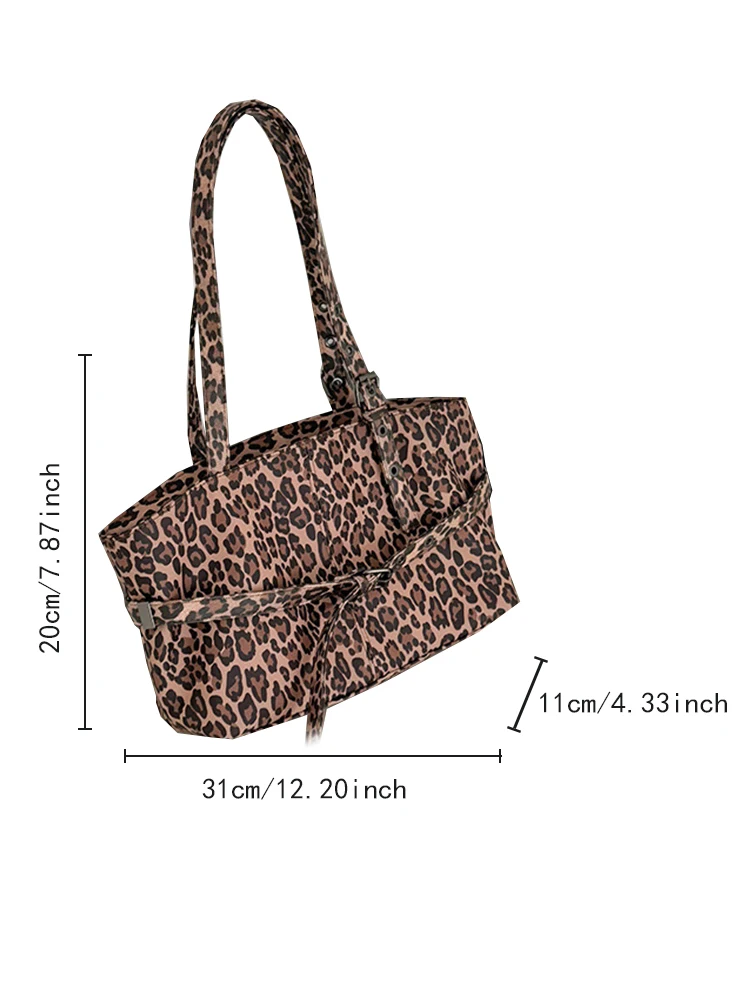 2025 가을/겨울 신상 레오파드 프린트 숄더백, 패셔너블하고 캐주얼한 겨드랑이 가방, 여성용 데일리 출퇴근 가방