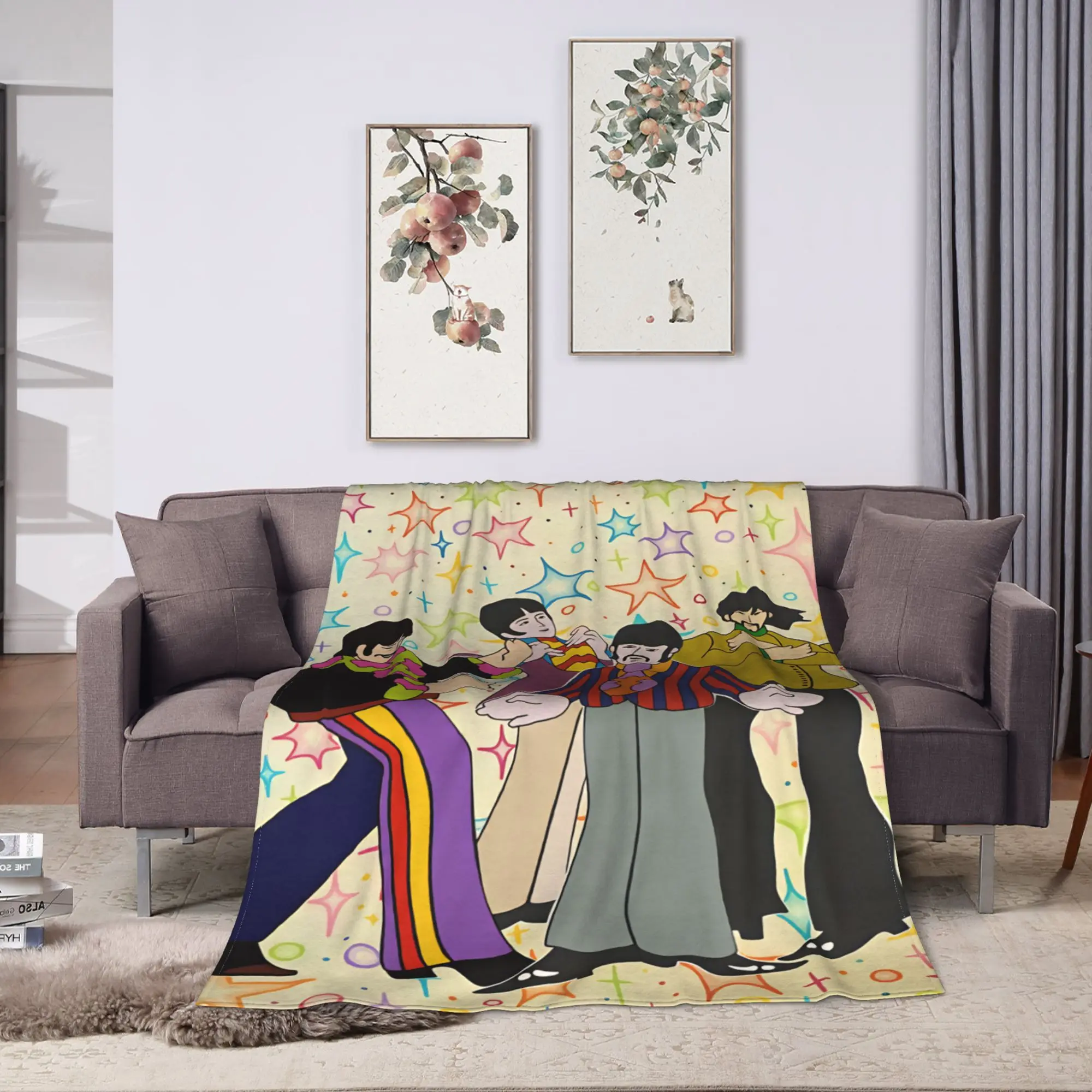 Beatled Music Blankets  Warm Soft Comfortable Plush Bedding Throws For Students Bedroom Flannel Bedspread Bed Cover