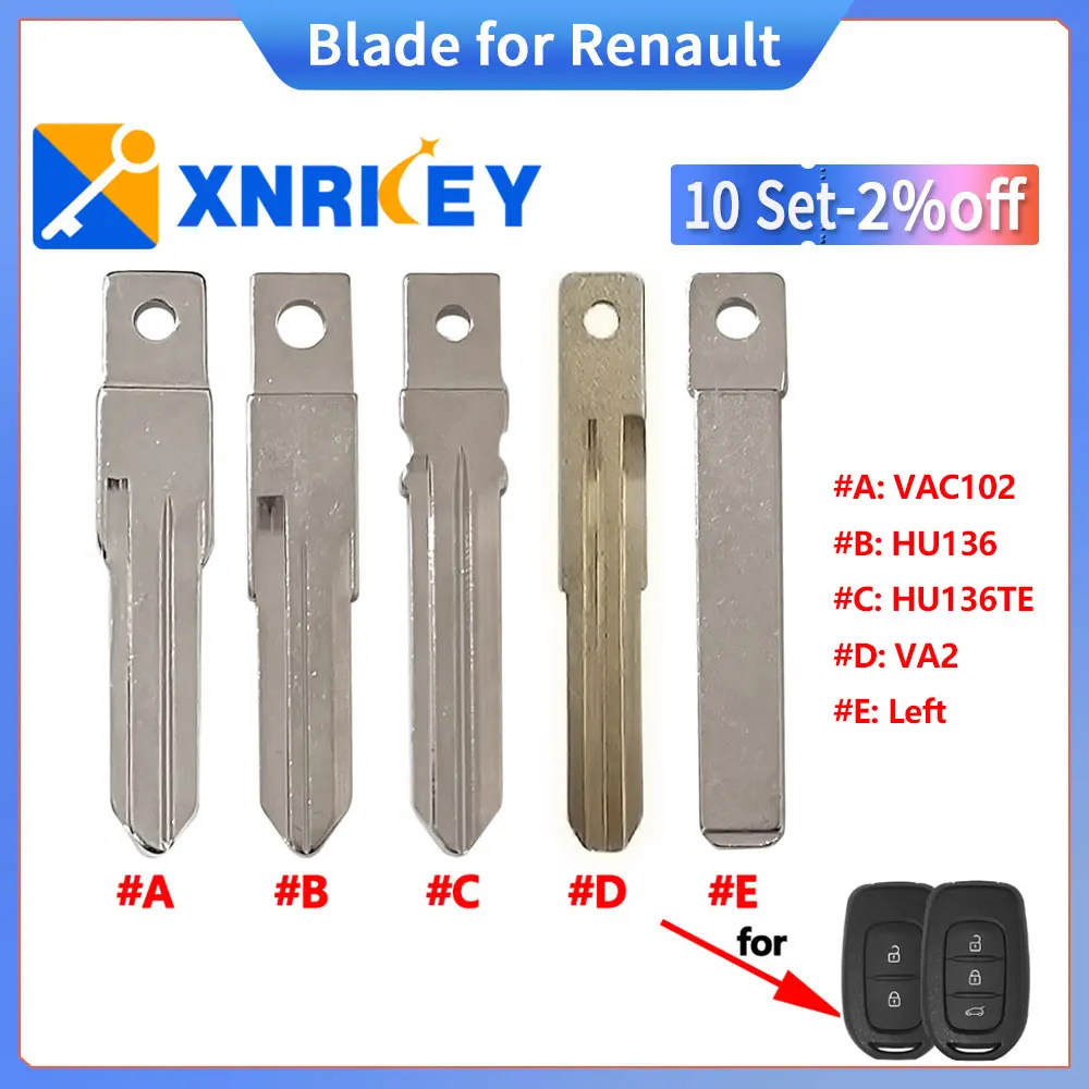 

XNRKEY Flip Remote Key Blade for Renault Dacia Logan 2 Logan II 2018 2019 2020 Fob Uncut Key Blade Blank