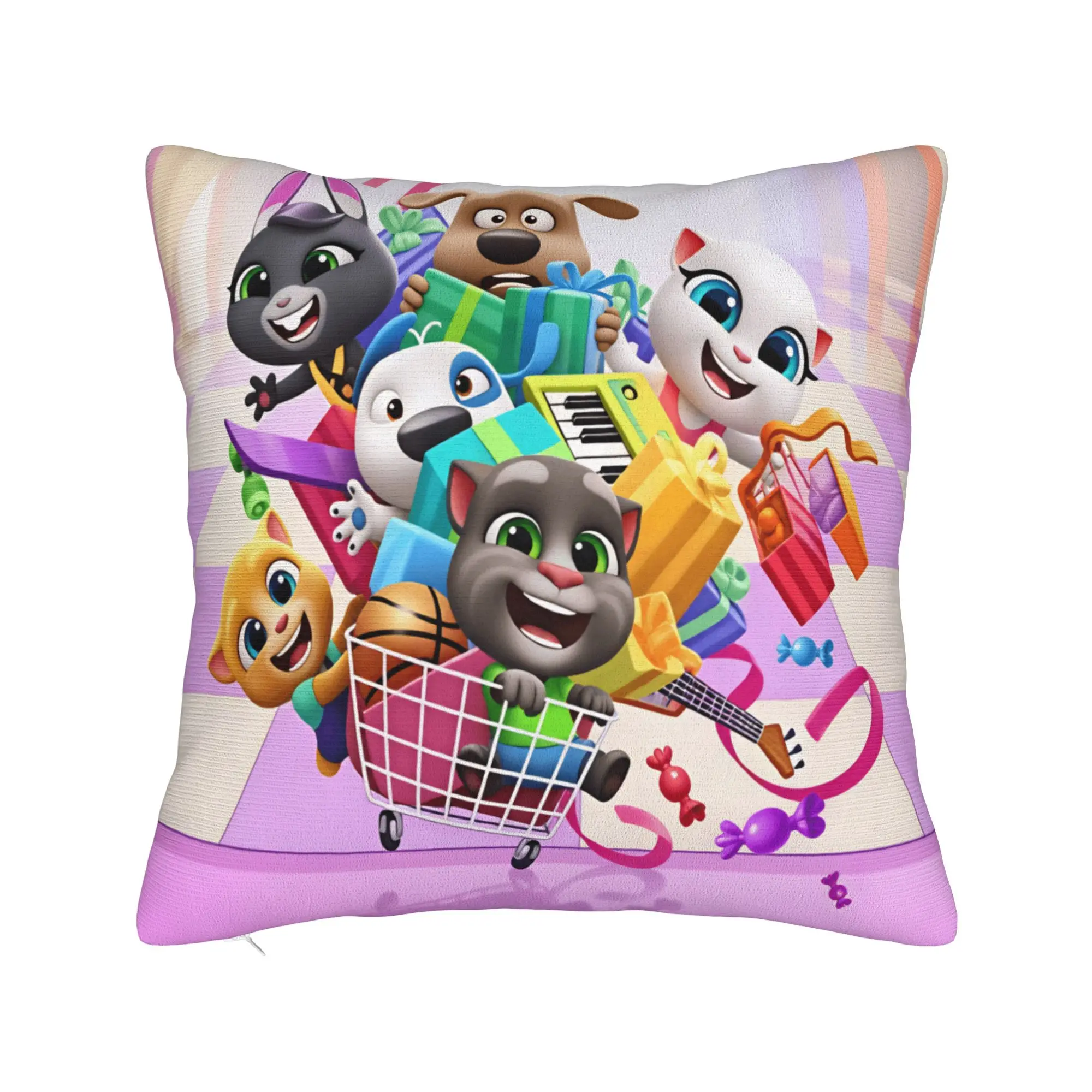 Pillow Cover Decorative T-Talking T-Tom And F-Friends  Cute Funny Pillow Case For Sofa Bedroom Home Decor Pillowcases