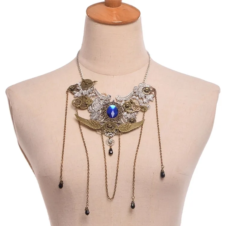 Collar con colgante de engranaje Steampunk personalizado Vintage, joyería con dijes, cadena para el cuello para hombres y mujeres, accesorios de moda urbana de Hip-Hop