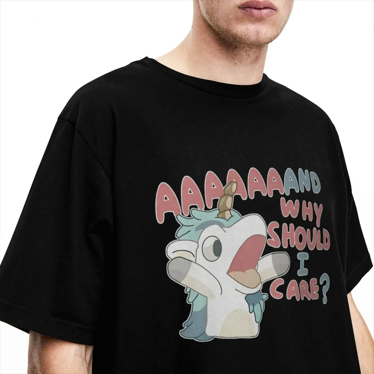 Men Women\'s T Shirt Why Should I Care Unicorse T-Shirts Harajuku Hot Anime Blueyed Beach Tees Y2K Basic Pattern 100 Cotton Tees