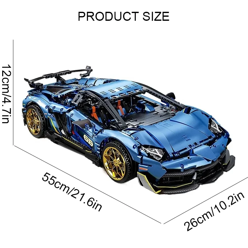 2023 KBOX 10520 New MOC Lambo SVJ Super Technical Car Model Building Blocks Bricks Puzzle Toy Birthday For Kids