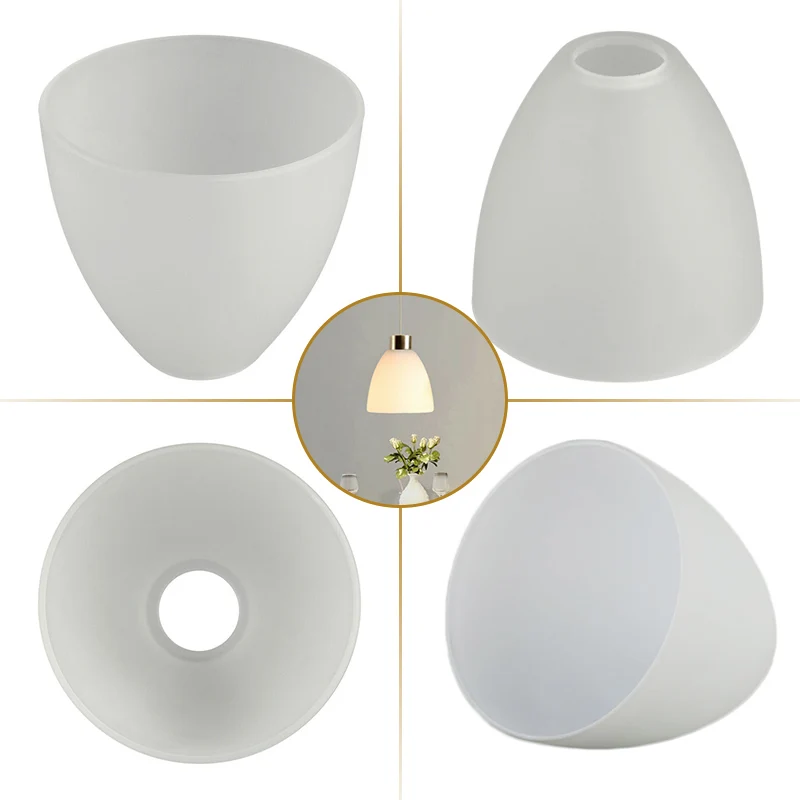 White Frosted Glass Lamp Shade Bell Shaped Lampshade Fitting Lamp Pantalla Lampara Chandelier Wall Lamp Nordic Modern Home Decor