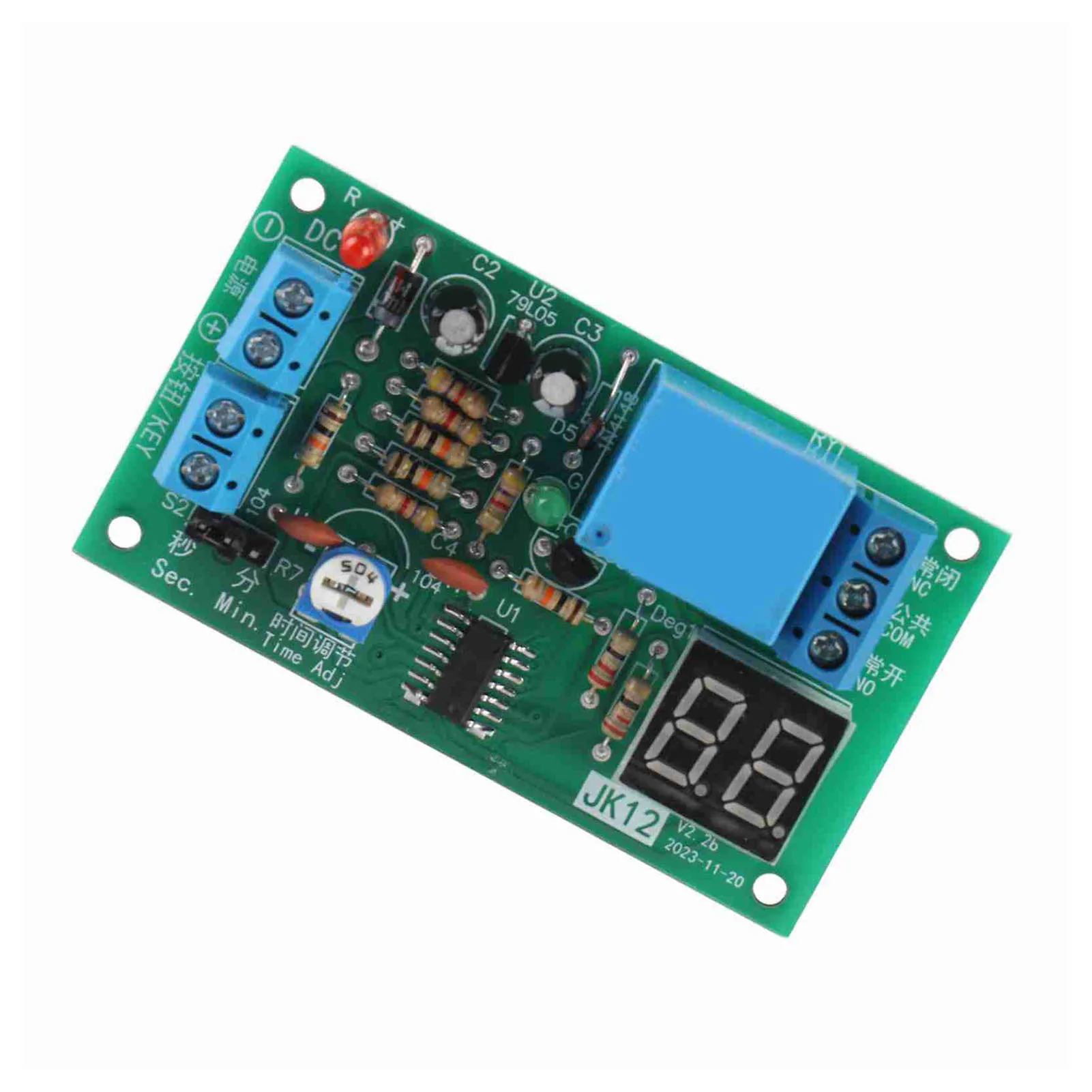 الموقت وحدة التتابع DC12V LED عرض العد التنازلي توقيت الموقت تأخير إيقاف وحدة التتابع وحدة الموقت وحدة مؤقت قابل للتعديل